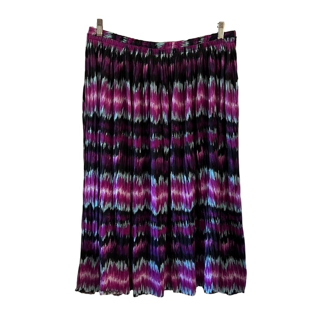 NY Collection  Multicolor Print Knit Midi Skirt Woman Size XL